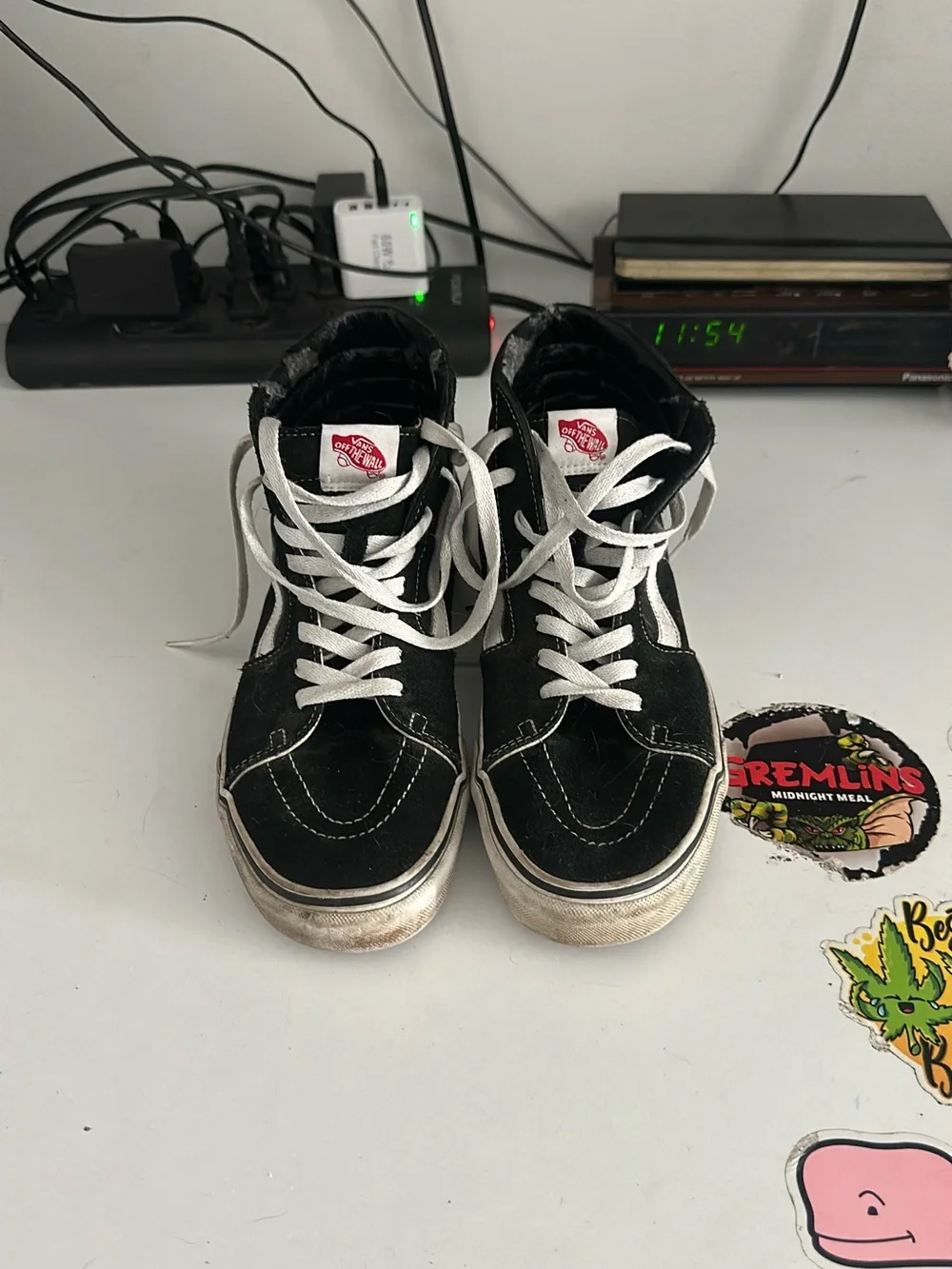 Vans Black and White Sk8-Hi Skate Shoes